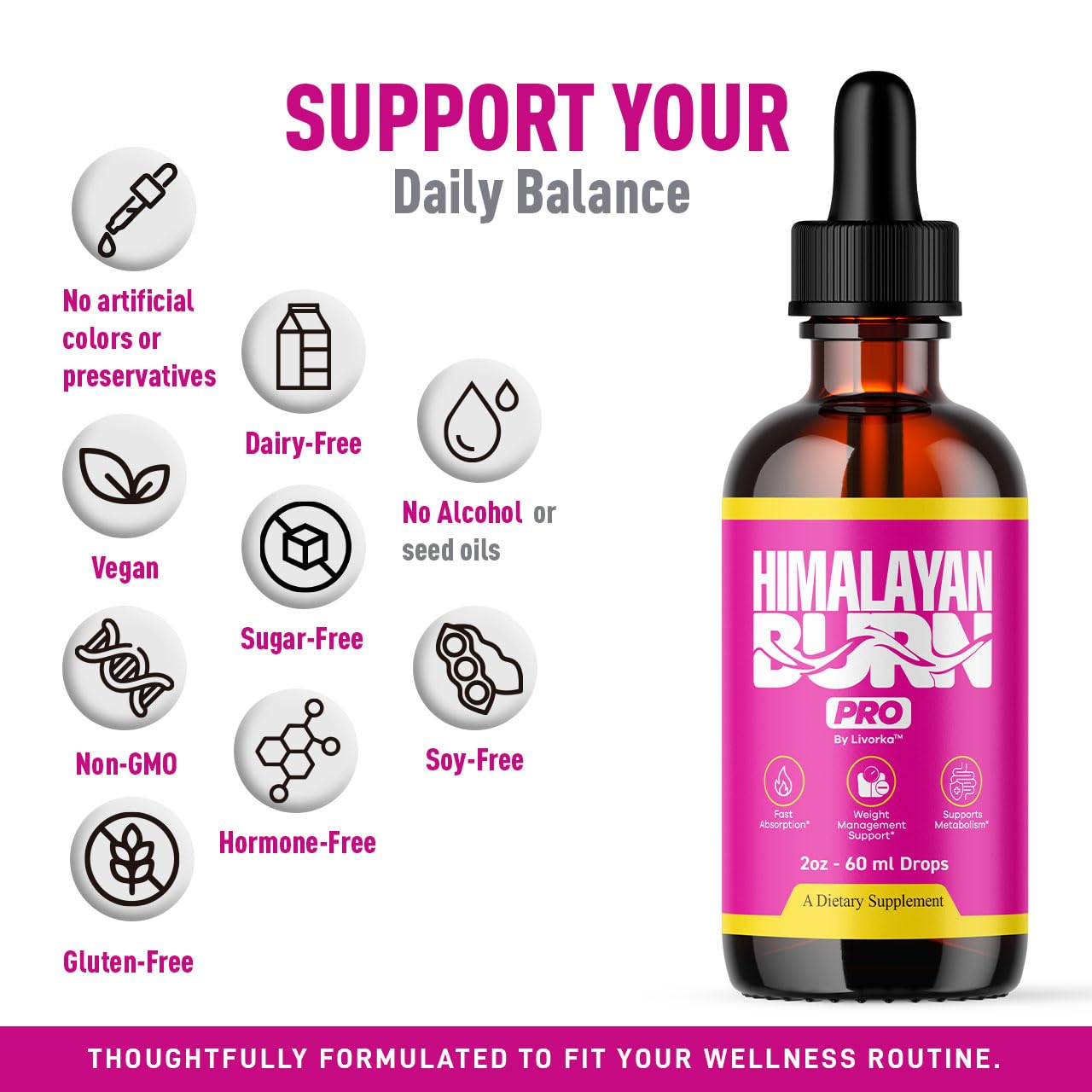 LIVORKA Himalayan Burn Pro liquid drops for convenient daily use