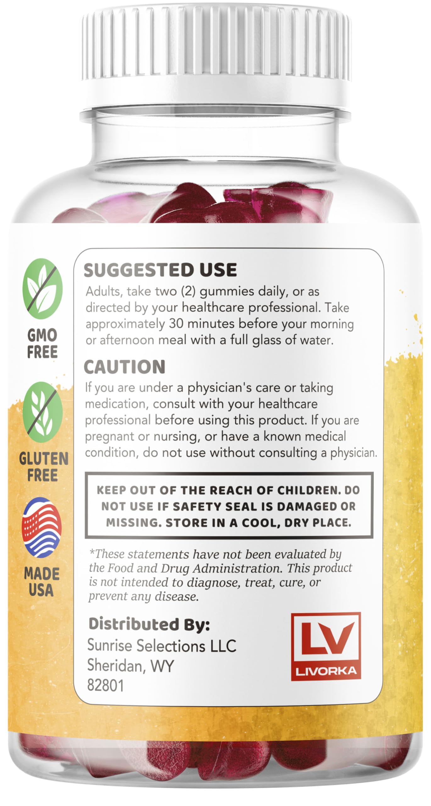 LIVORKA Honey Boost XL gummies serving cup ready for daily dose.
