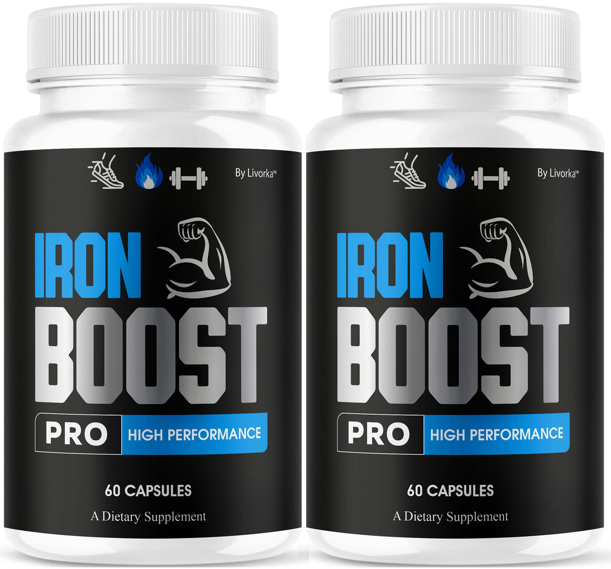 LIVORKA Iron Boost Pro bottle front, daily energy support