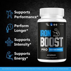 LIVORKA Iron Boost Pro capsules closeup emphasizing easy swallowing and cap texture.