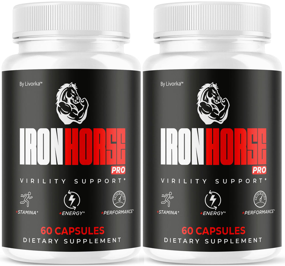 LIVORKA Iron Horse Pro bottle front showing the wellness-focused formula