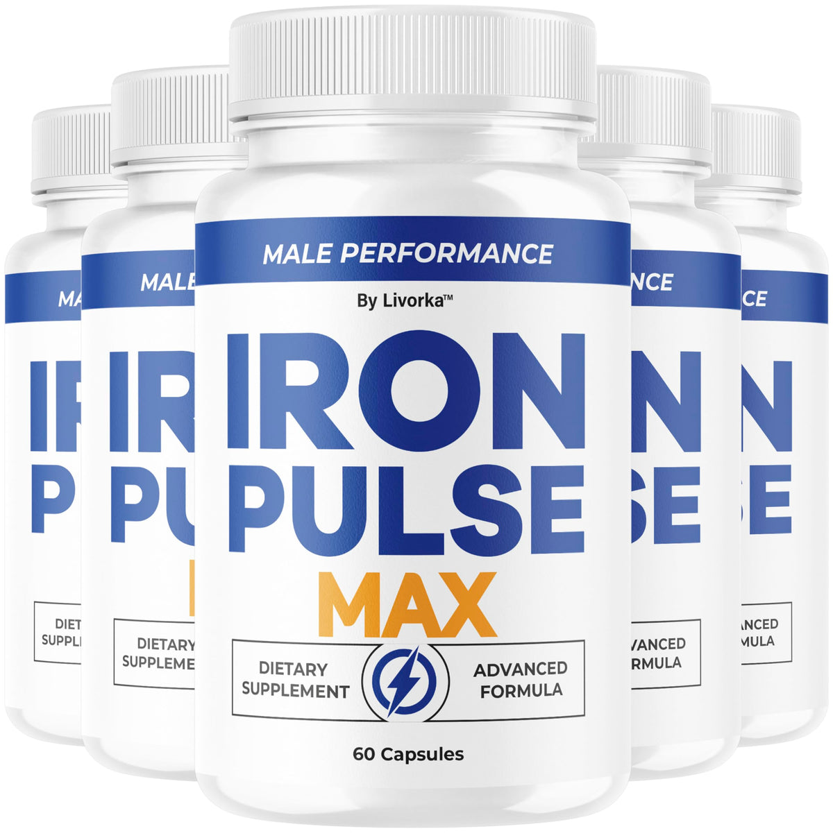 LIVORKA Iron Pulse Max bottle on a dresser for daily wellness support.