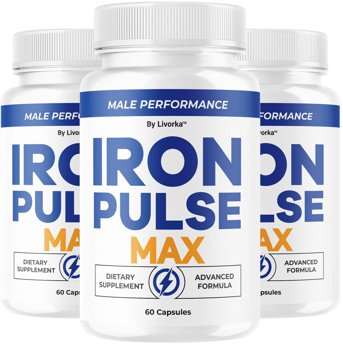LIVORKA Iron Pulse Max bottle on a shelf, ideal for daily wellness routines.