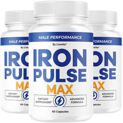 LIVORKA Iron Pulse Max bottle on a shelf, ideal for daily wellness routines.