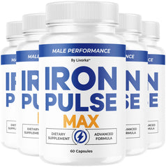 LIVORKA Iron Pulse Max bottle on a dresser for daily wellness support.