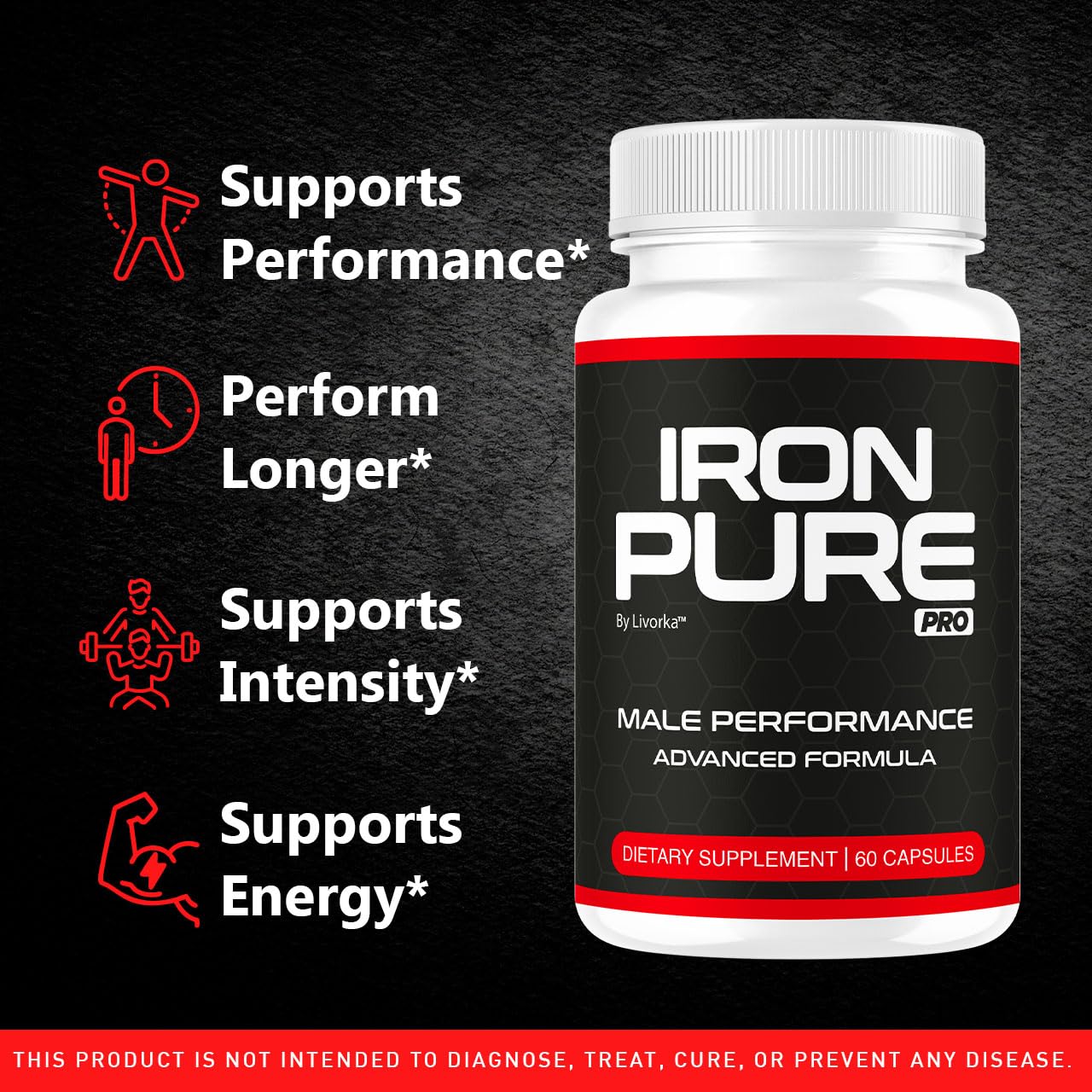 LIVORKA Iron Pure Pro capsules close-up for daily iron support