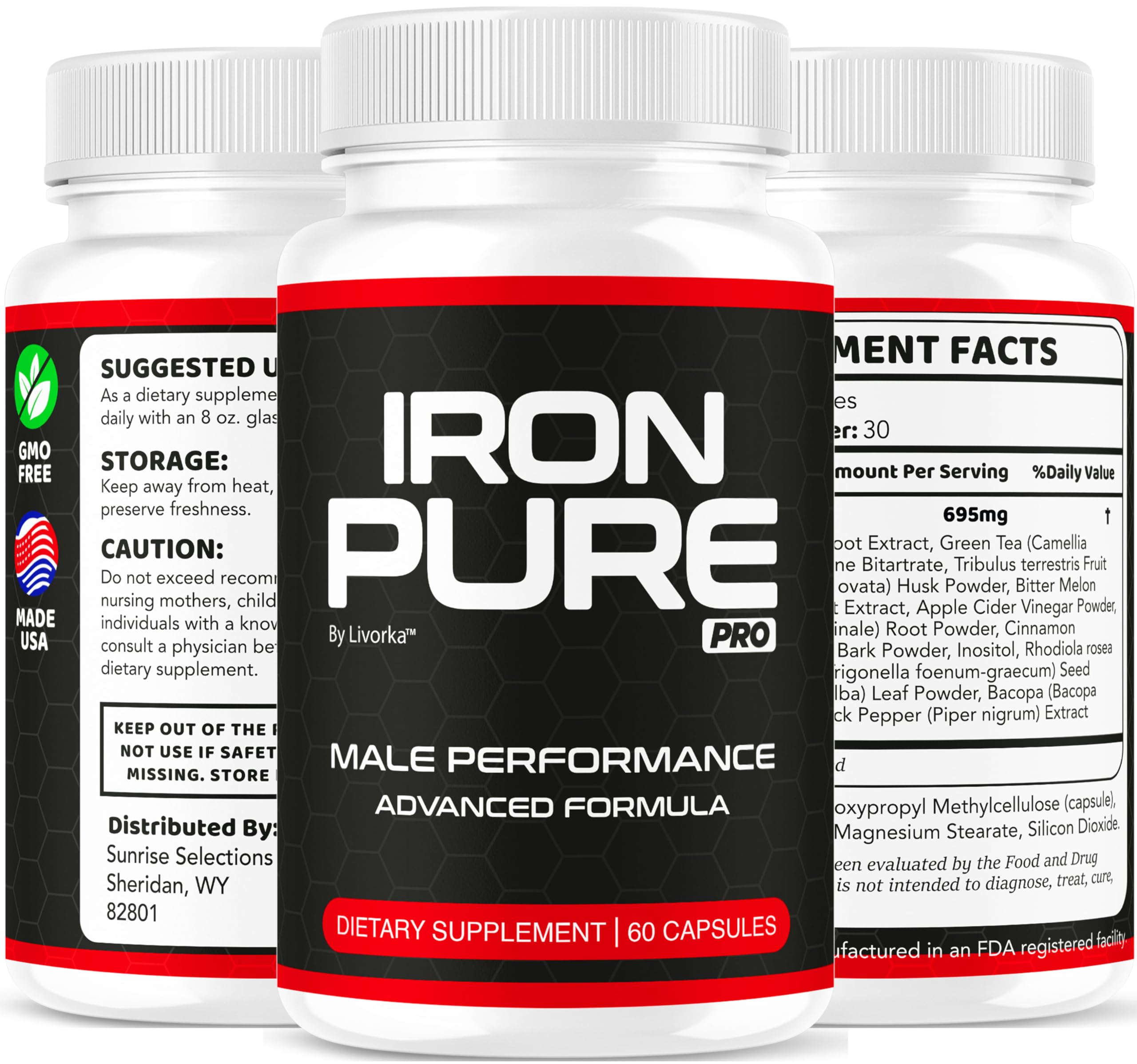 LIVORKA Iron Pure Pro endcap packshot emphasizes premium packaging