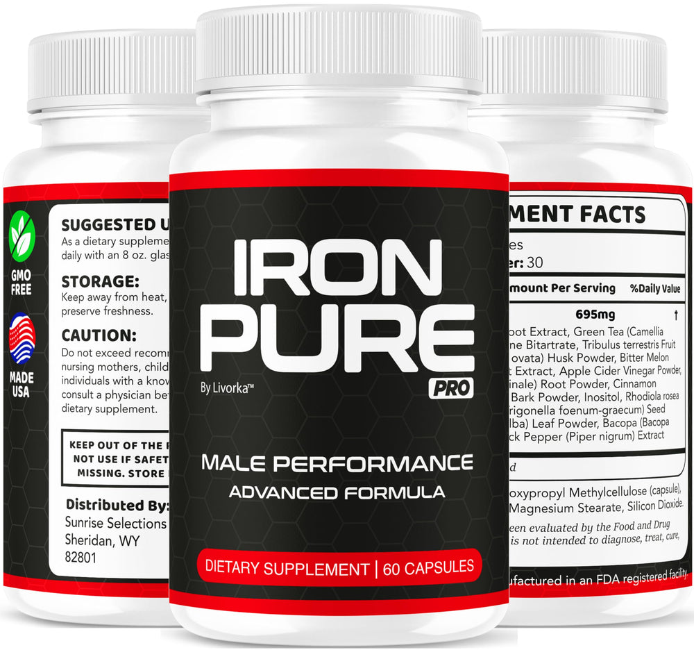 LIVORKA Iron Pure Pro endcap packshot emphasizes premium packaging