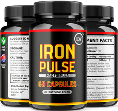 LIVORKA IronPulse dosage scoop near bottle suggests easy serving plan.