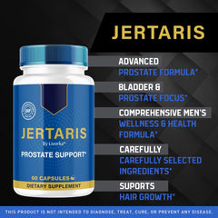 LIVORKA Jertaris capsules bottle side showcasing sturdy packaging for convenience.