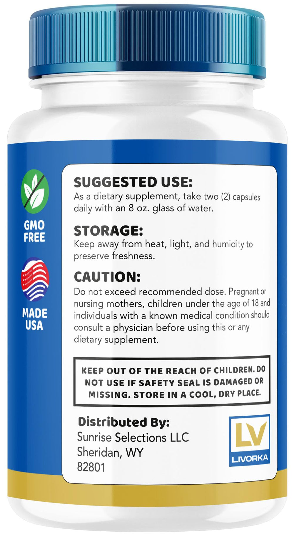 LIVORKA Jertaris label close-up with clear dosage information