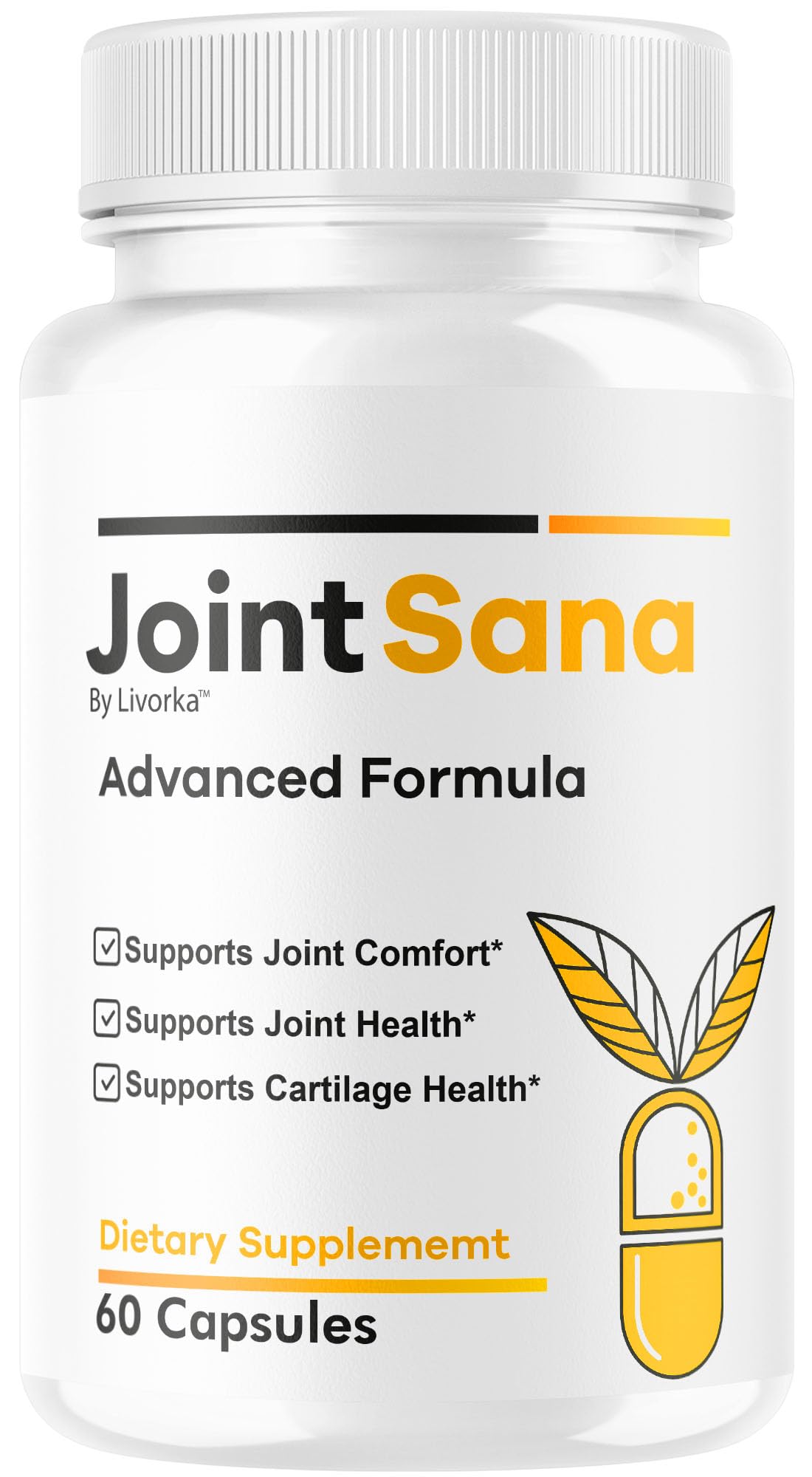LIVORKA Joint Sana bottle front with advanced formula for daily joint support