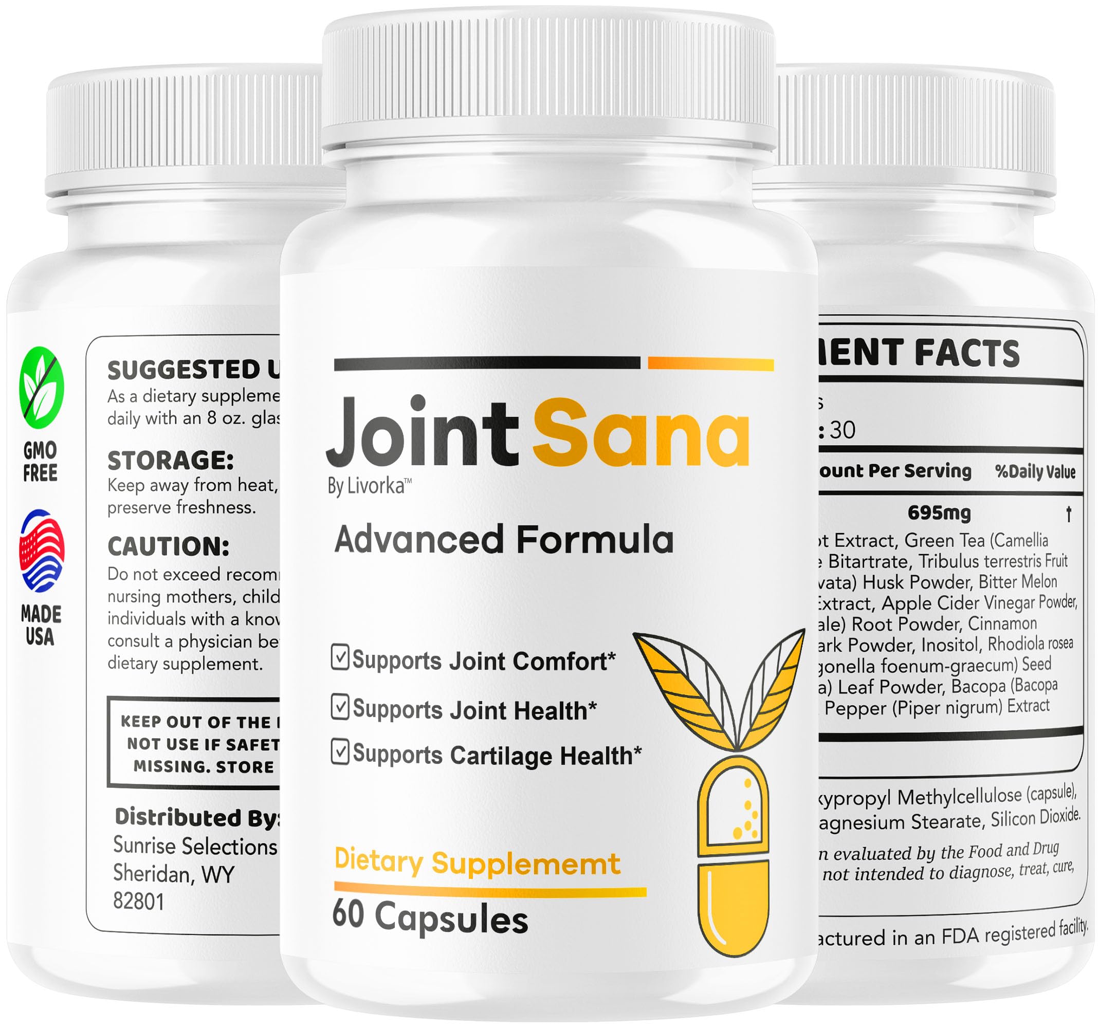 LIVORKA Joint Sana label detail emphasizes premium quality and branding