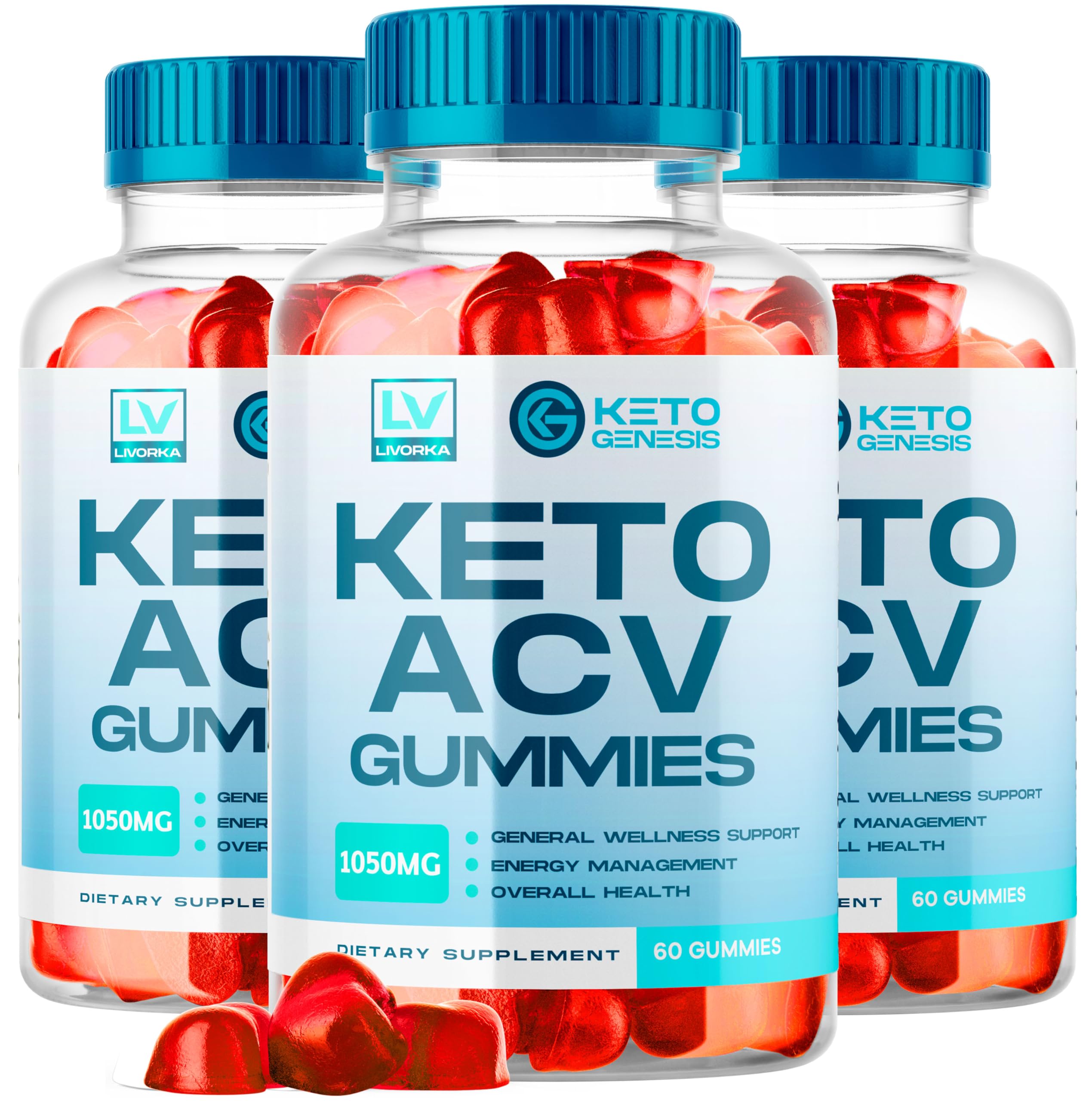 LIVORKA Keto Genesis ACV Gummies pack showcasing a three month supply for daily use