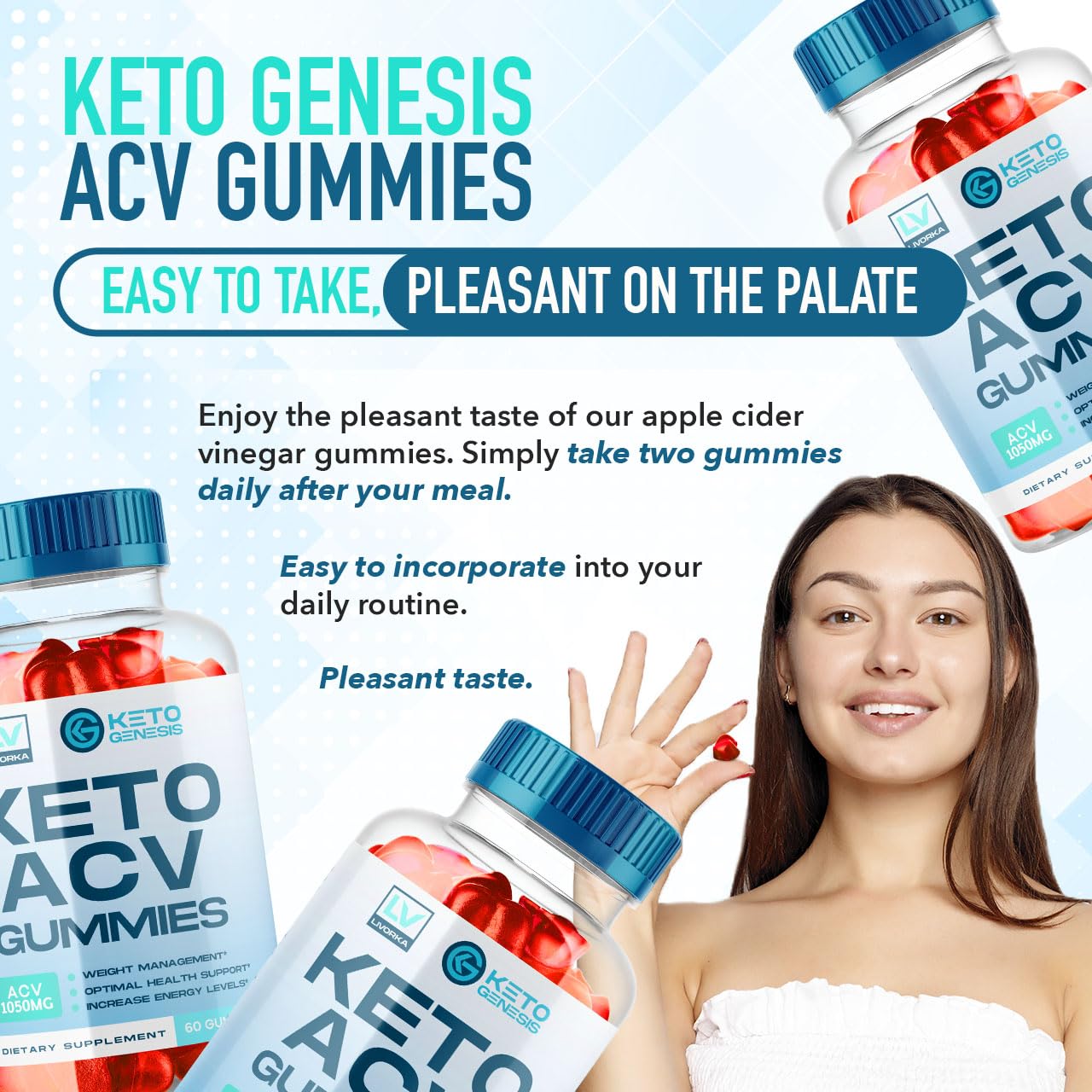 LIVORKA Keto Genesis ACV Gummies serving idea for a quick daily routine