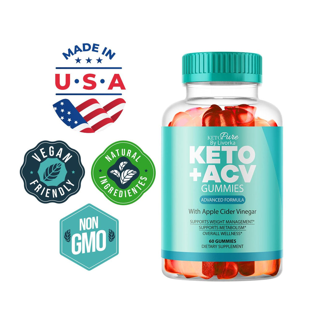 LIVORKA Keto Pure ACV Gummies portion shows two gummies daily.