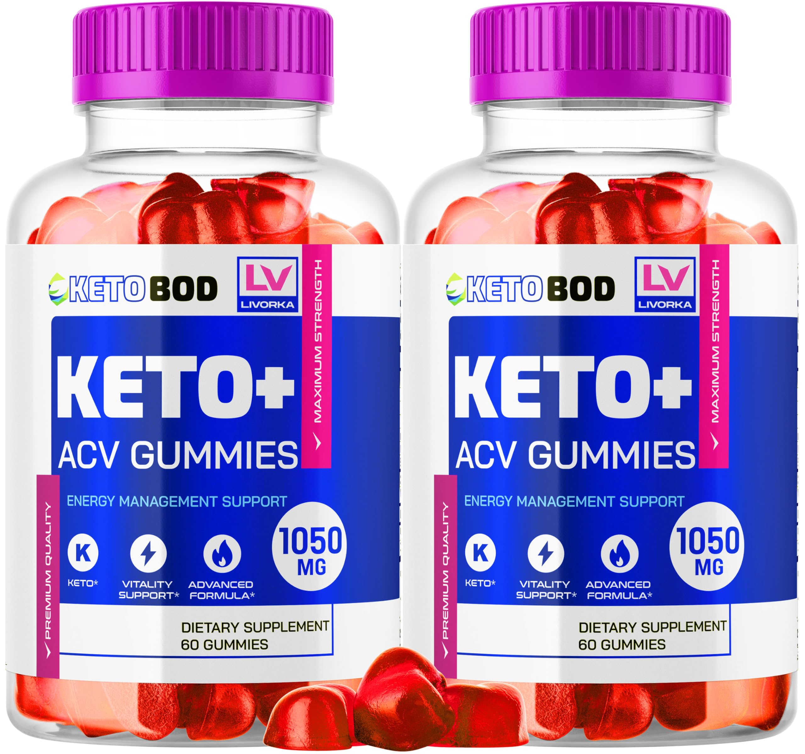 LIVORKA KetoBod ACV Gummies bottle front for on-the-go keto snacking