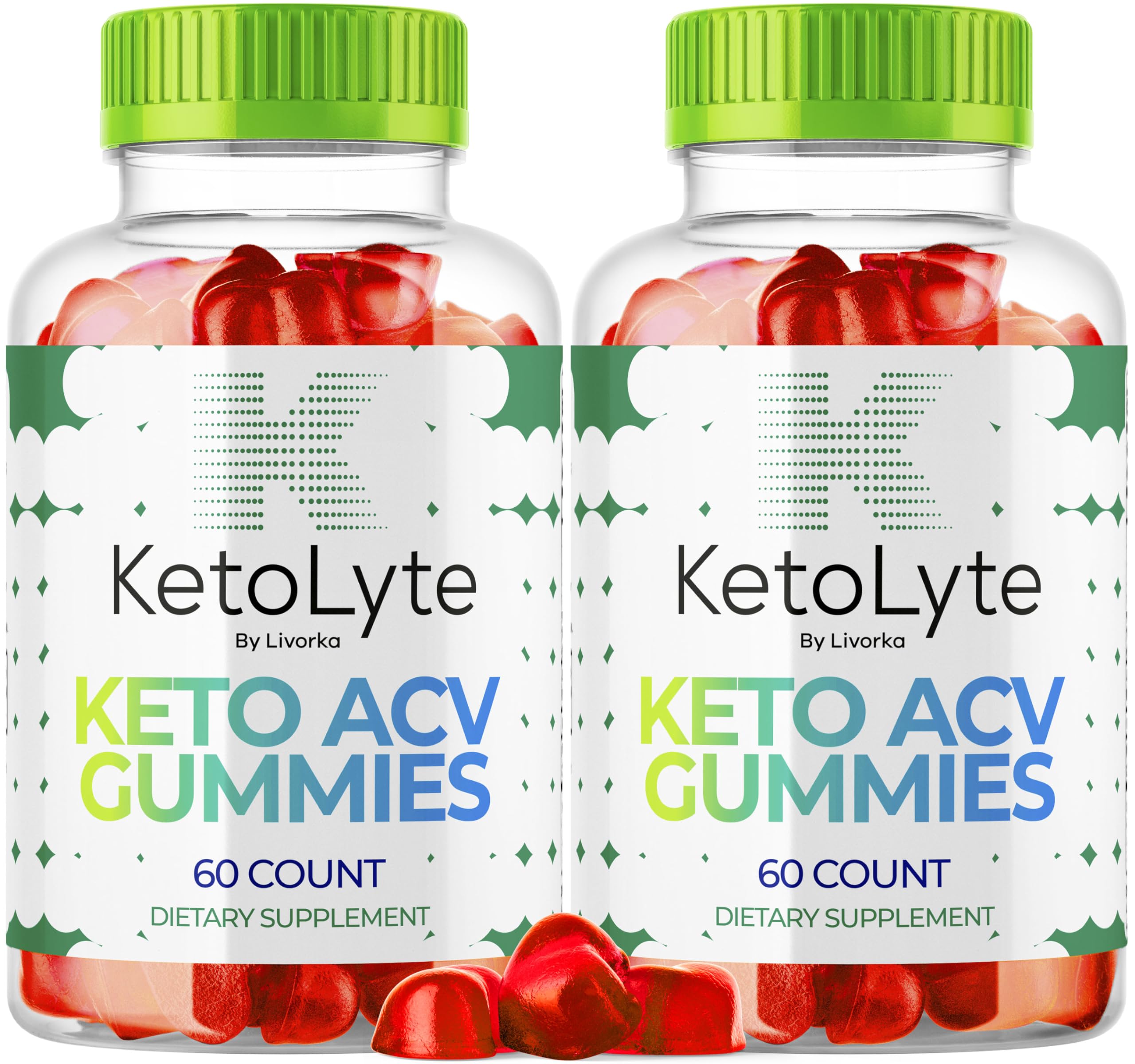 LIVORKA KetoLyte ACV Gummies bottle front, vibrant texture, for daily wellness support.