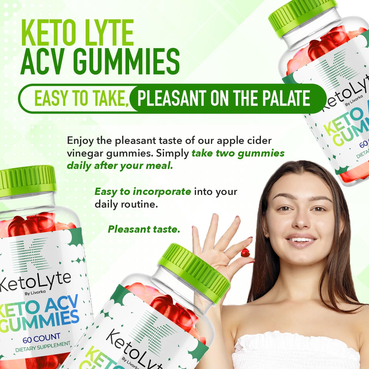 LIVORKA KetoLyte ACV Gummies pack-2-pack demonstrates value and ease of two months supply.