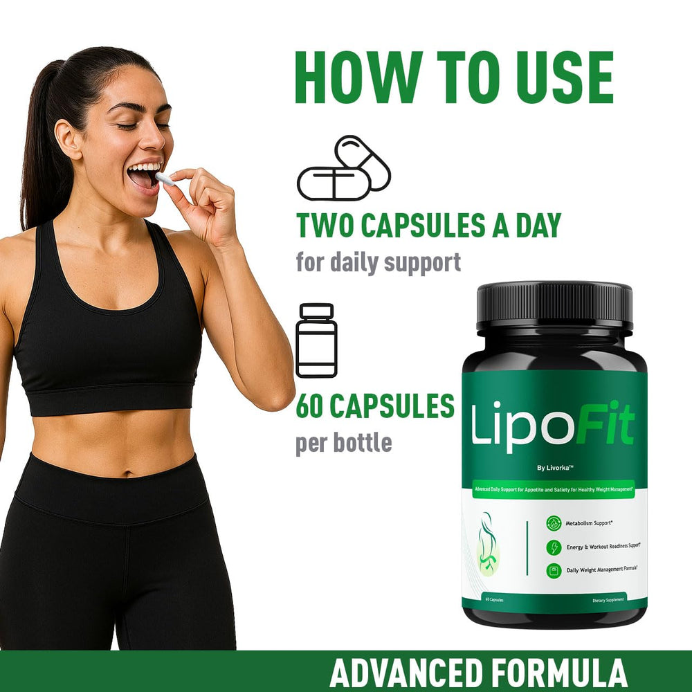 Pouring Lipo Fit capsules into hand shows simple routine