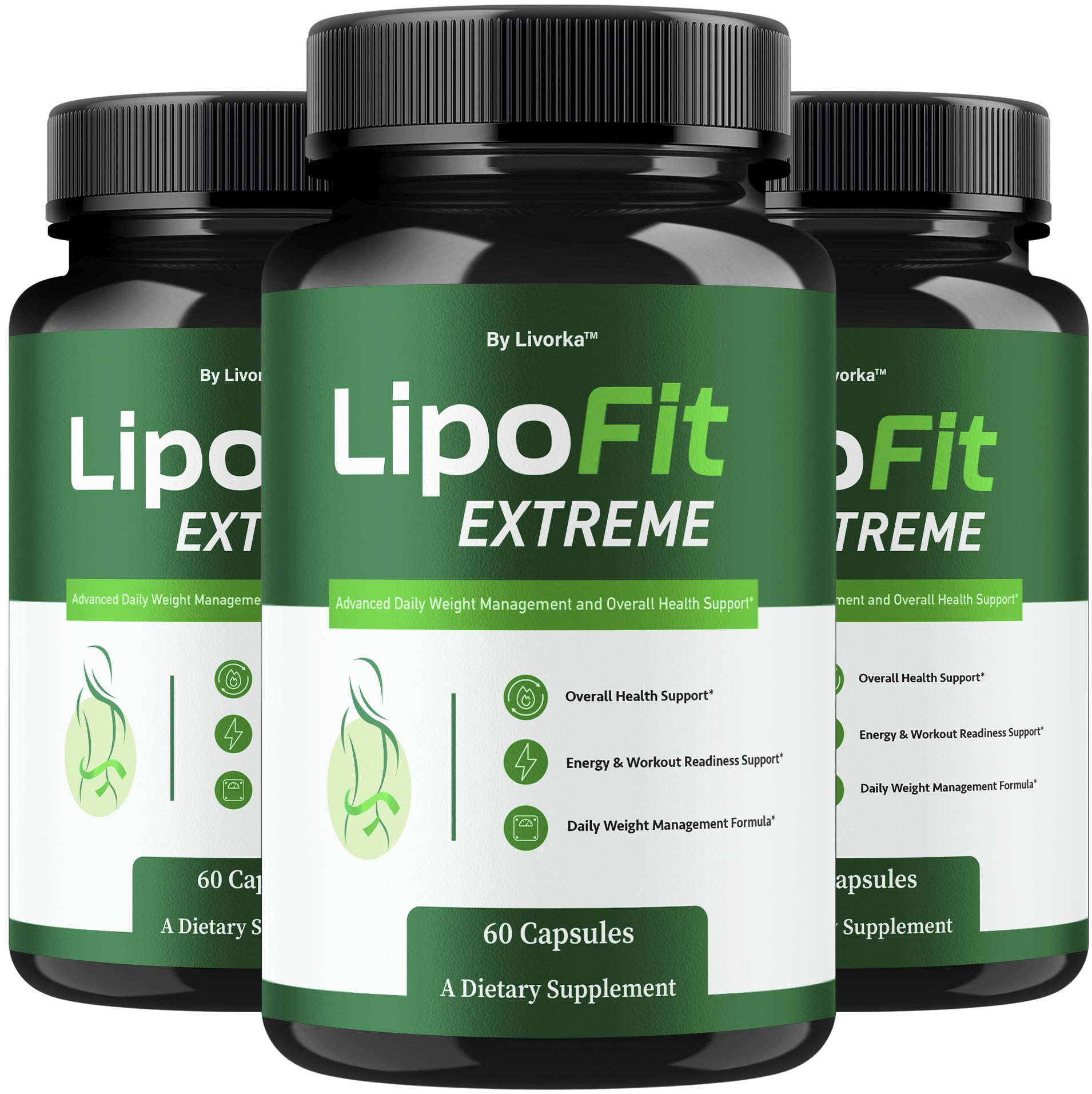 LIVORKA Lipo Fit Extreme bottle-front view highlighting daily wellness support.