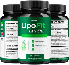 LIVORKA Lipo Fit Extreme bottle beside water supports consistent daily use.