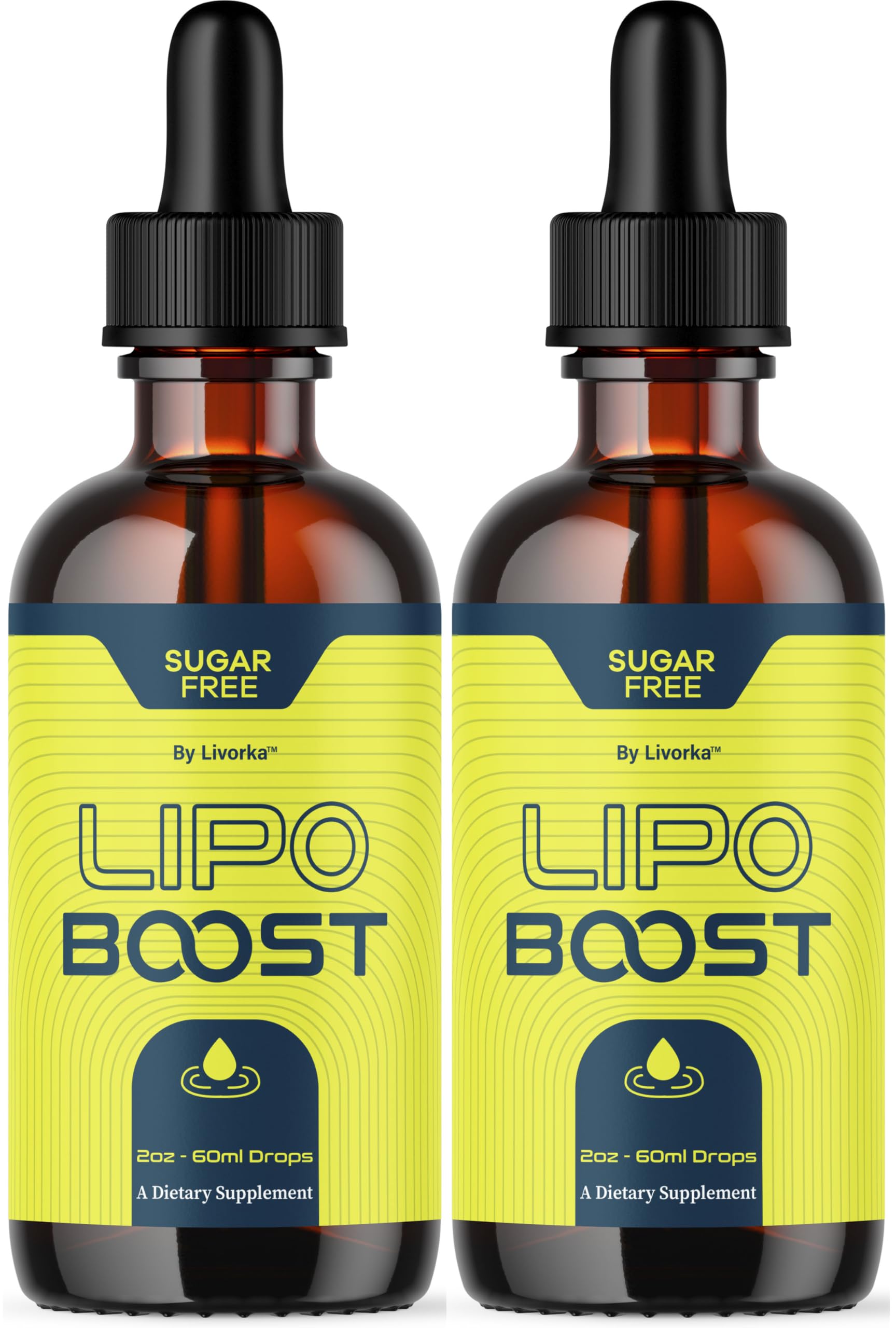 LIVORKA LipoBoost Drops bottle front for daily wellness with a premium formula.