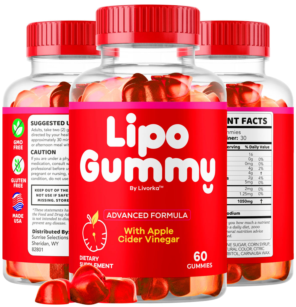 LIVORKA LipoGummy poured into water for easy mixing after workouts.