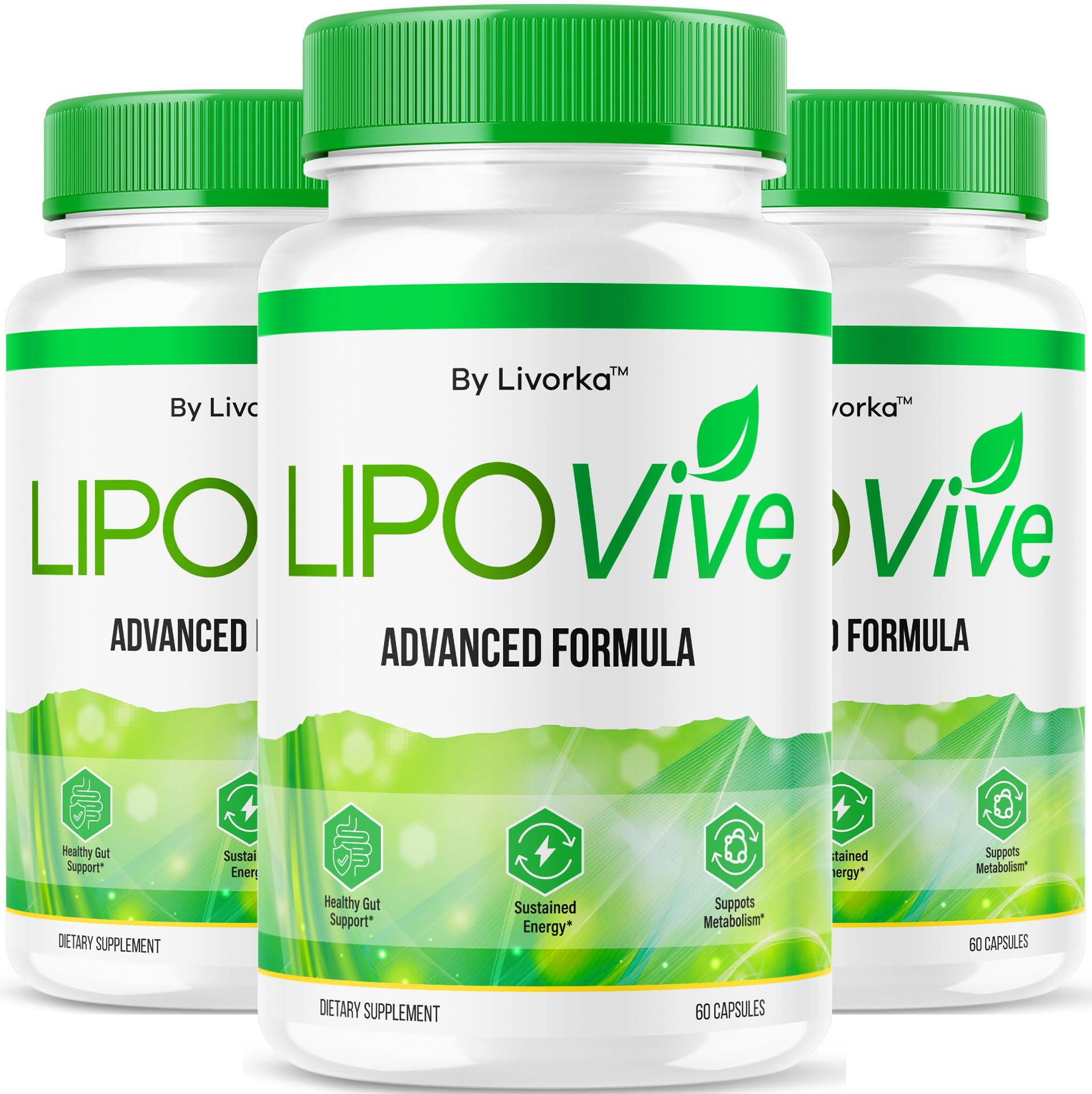 LIVORKA Lipovive bottle front view shows convenient daily wellness support.