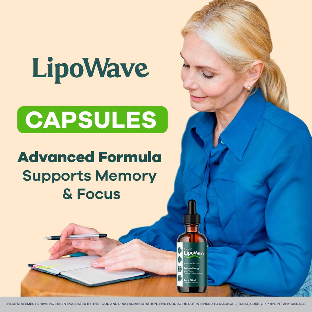 LIVORKA Lipowave Drops bottle closeup highlighting natural ingredients.