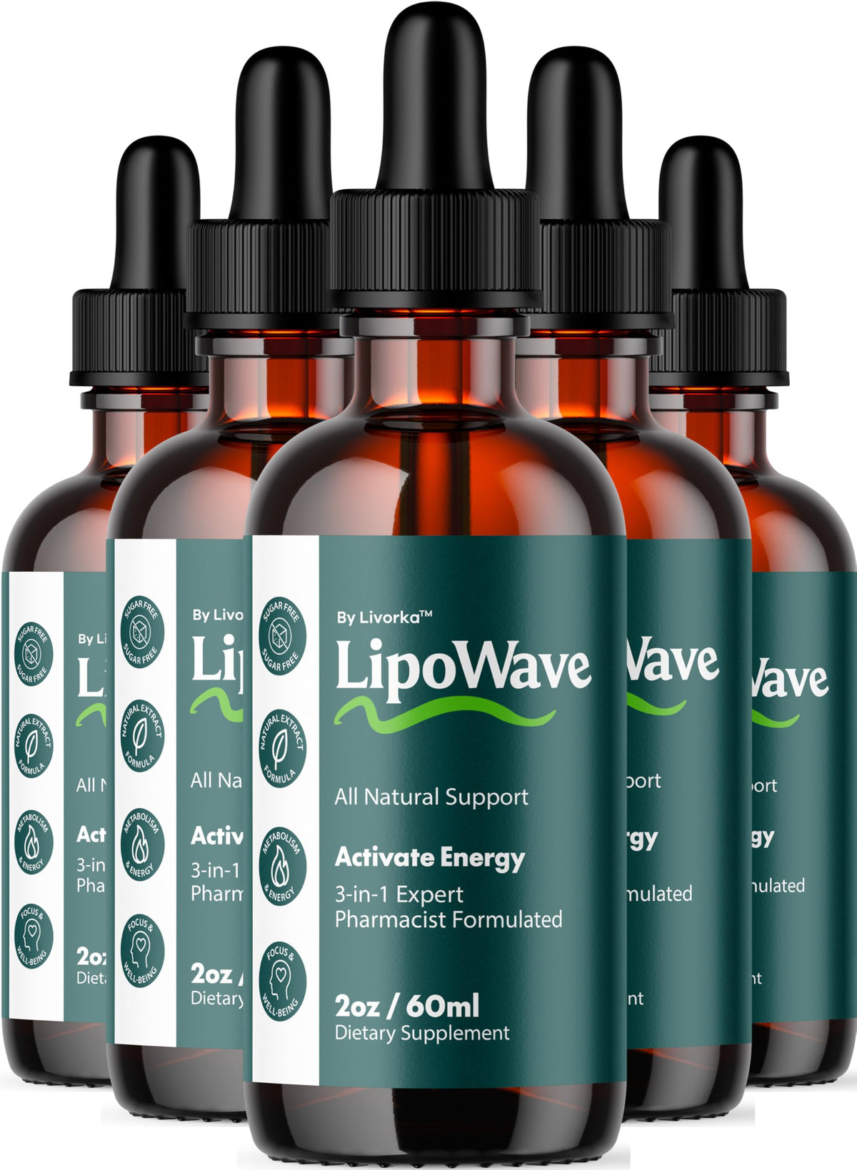 LIVORKA Lipowave Drops bottle front view highlighting wellness support