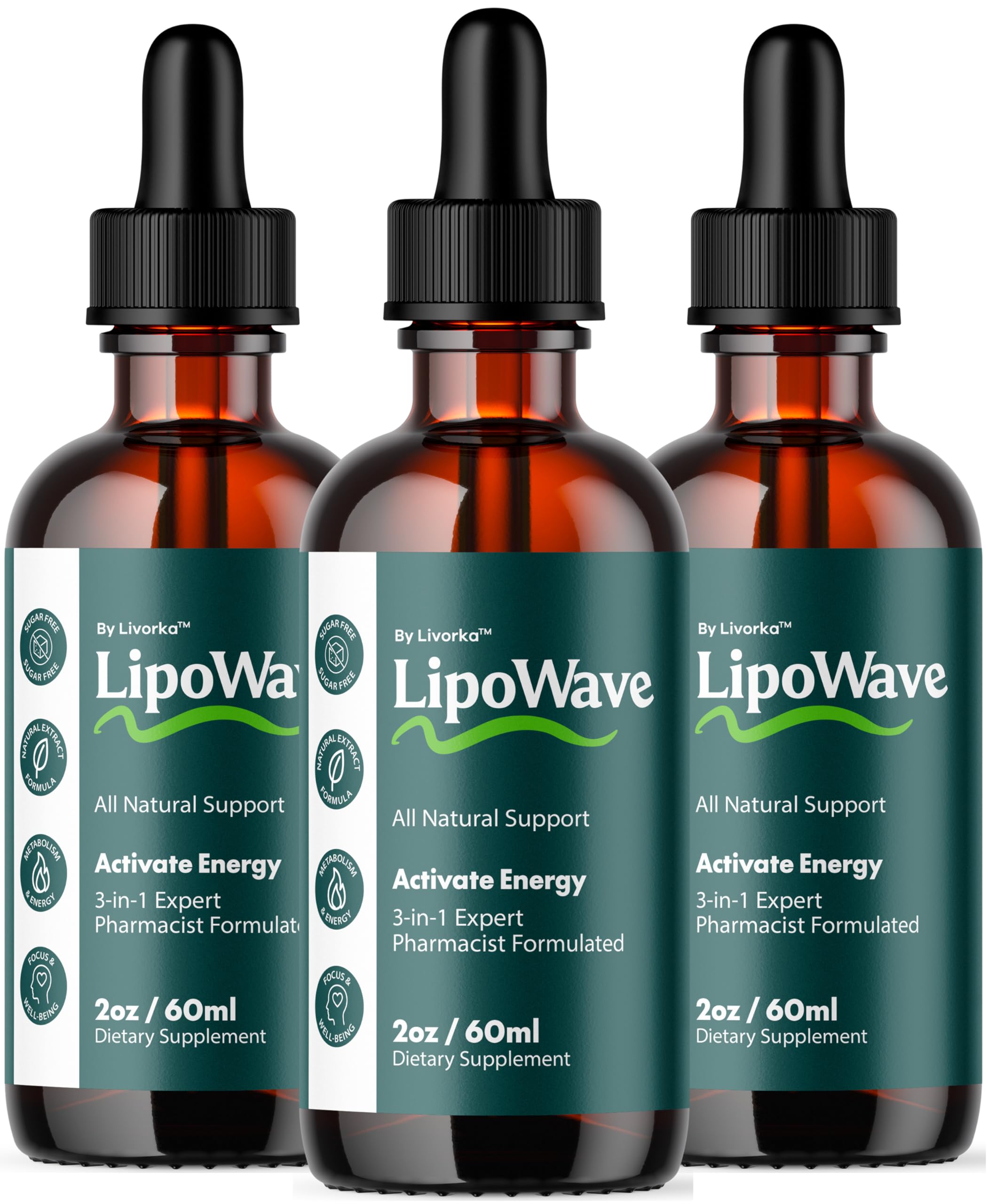 LIVORKA Lipowave Drops bottle for easy daily wellness support.