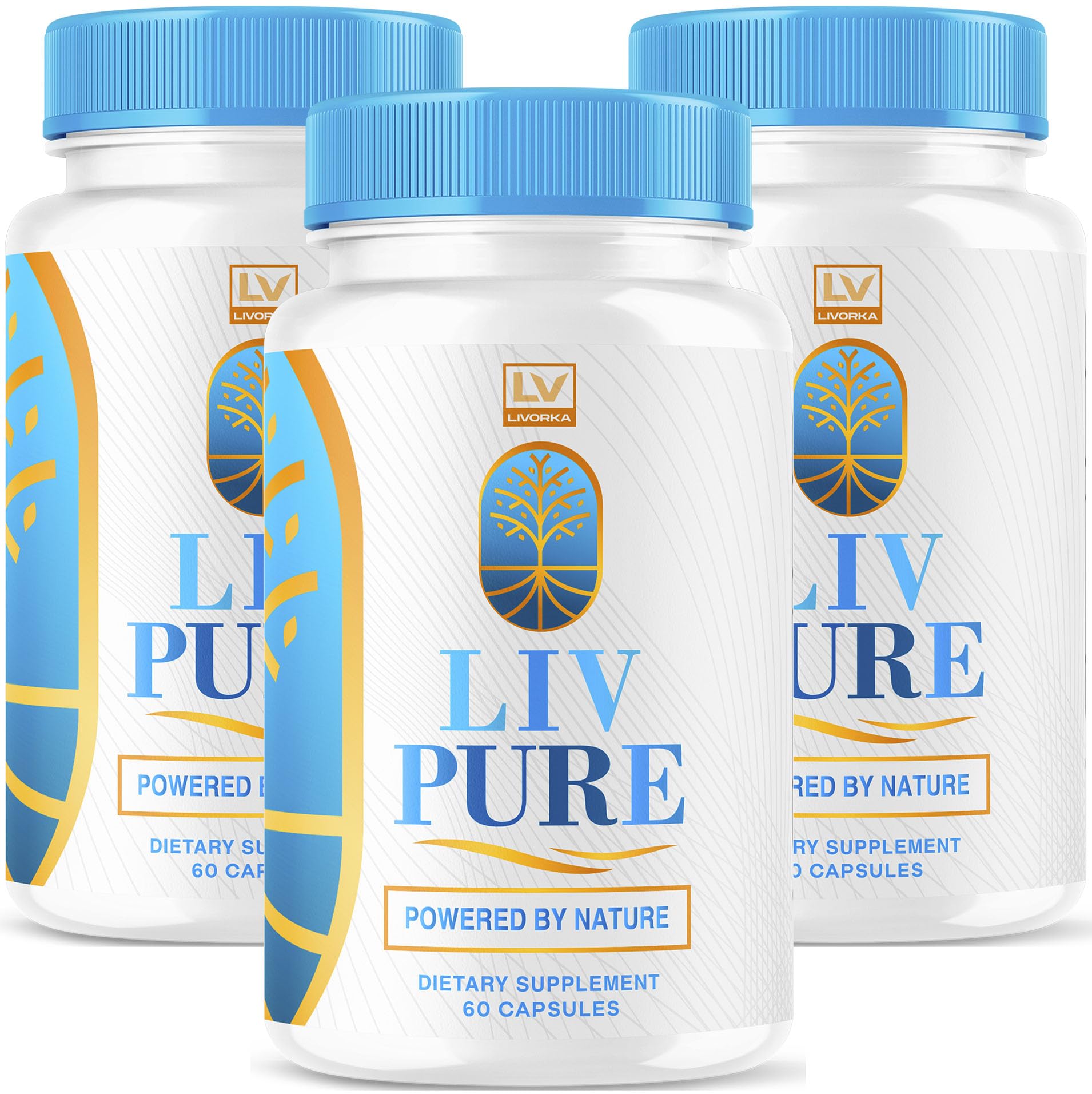 LIVORKA Liv Pure capsules bottle setup promotes easy daily supplementation.