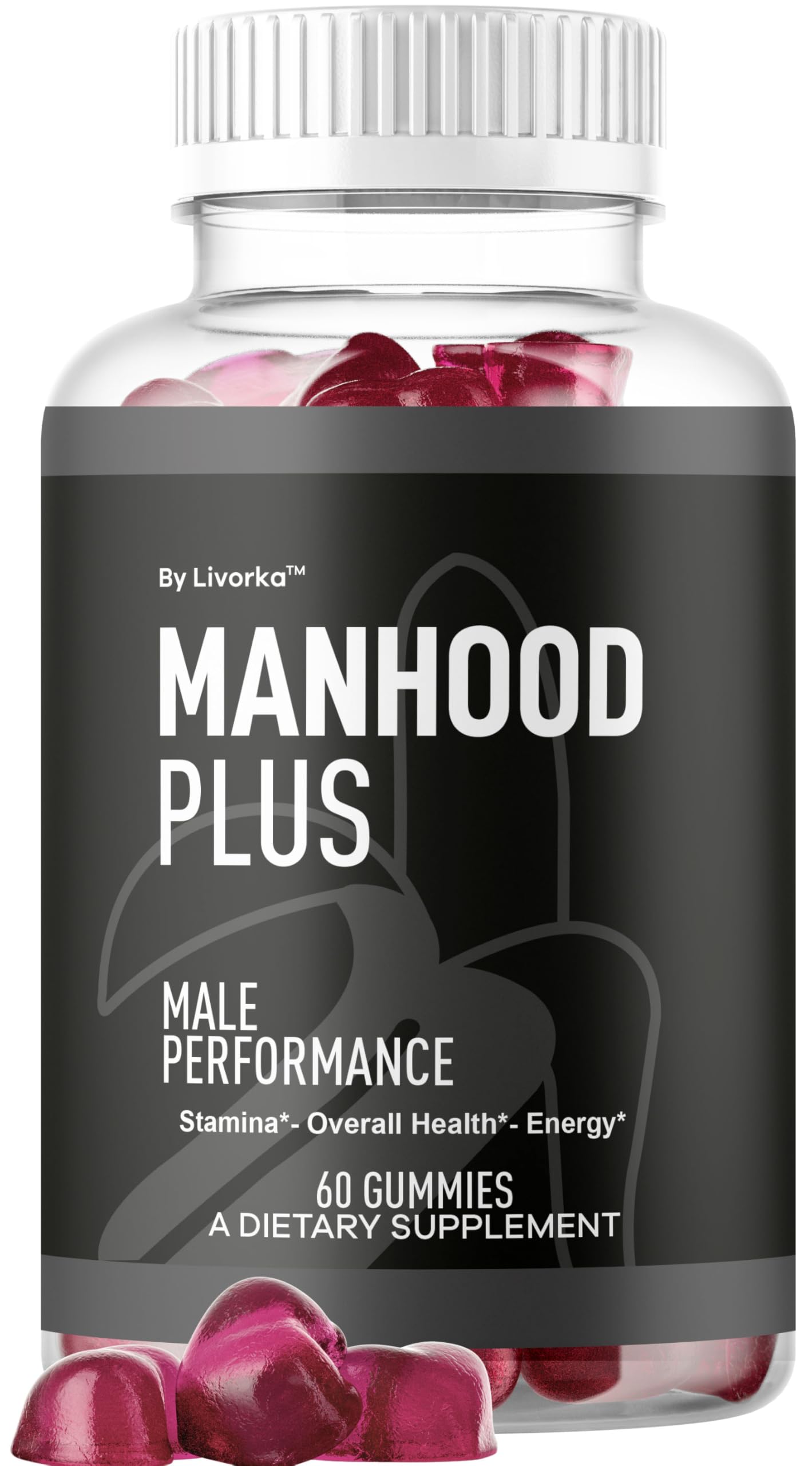 LIVORKA Manhood Plus bottle label for daily gummies