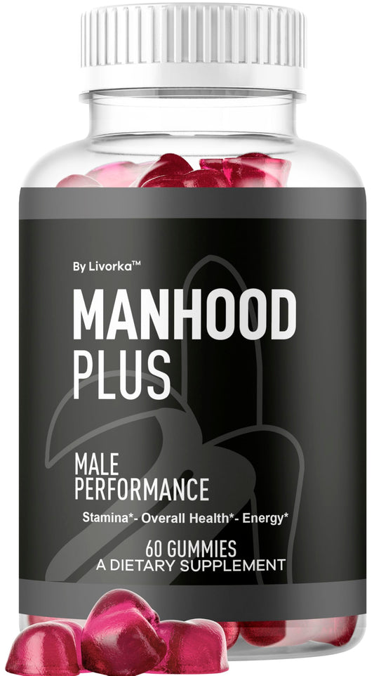 LIVORKA Manhood Plus bottle label for daily gummies