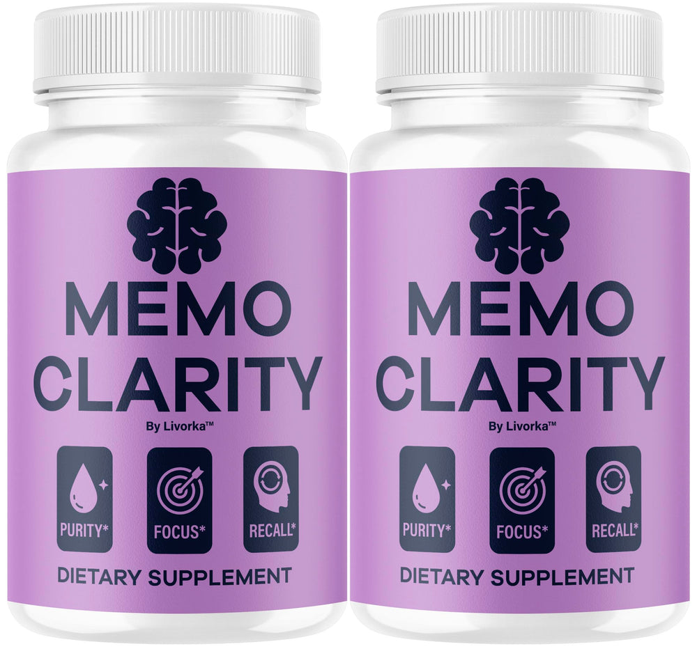 LIVORKA Memo Clarity bottle front with capsules for daily focus.
