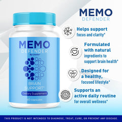 LIVORKA Memo Defender bottle back label with supplement details for clarity