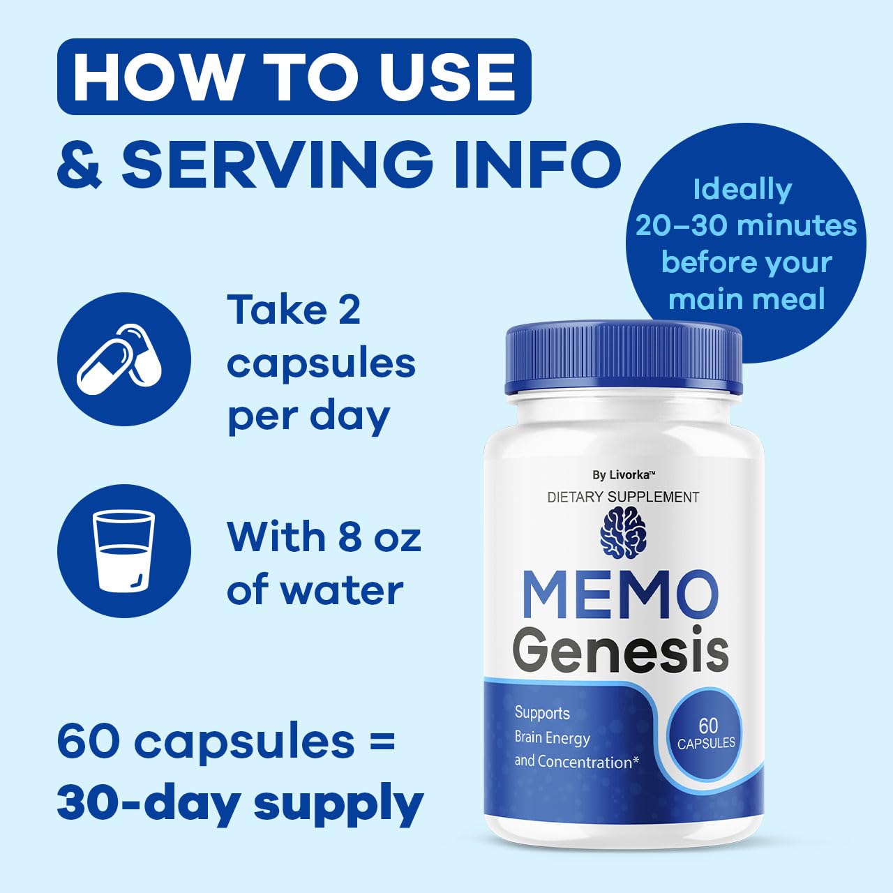 Two capsules per day provide gentle cognitive support