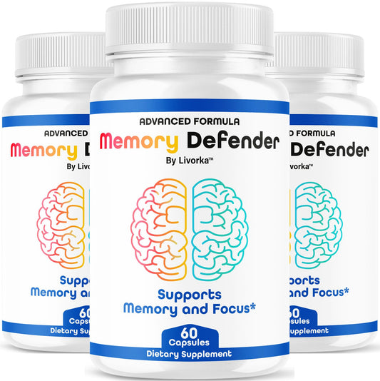 LIVORKA Memory Defender bottle front showing capsules for daily brain support