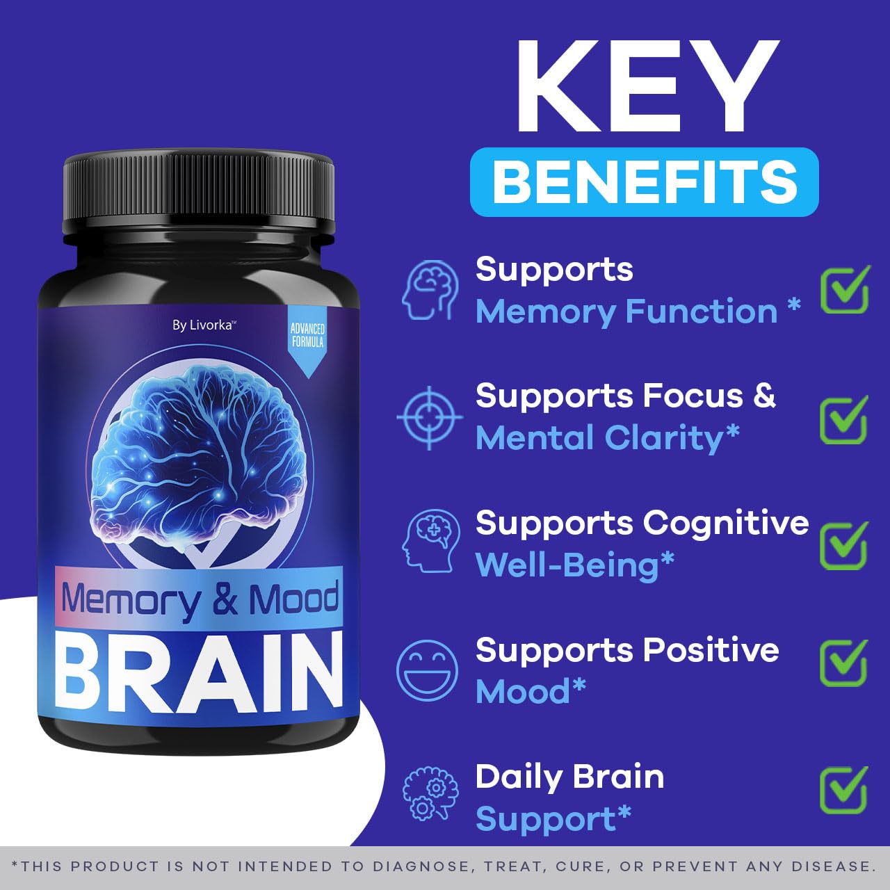 LIVORKA Memory Mood Brain bottle pour demonstrates quick, on-the-go dosing.