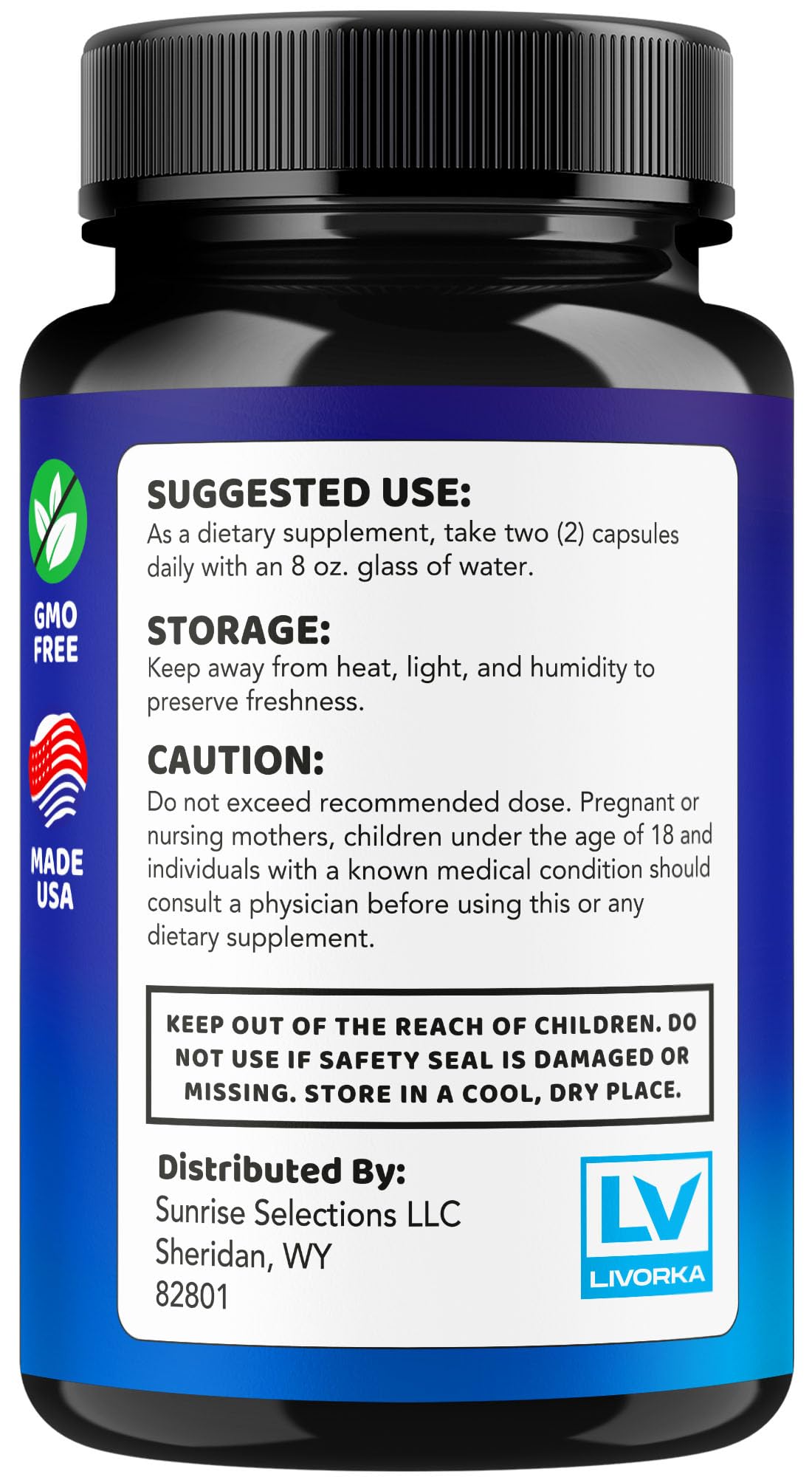 Side view of LIVORKA Memory Mood Brain bottle against a clean background.