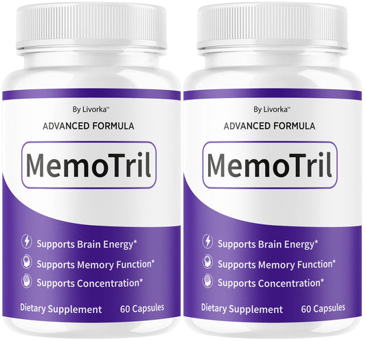 LIVORKA Memotril bottle front with capsules for daily brain energy.