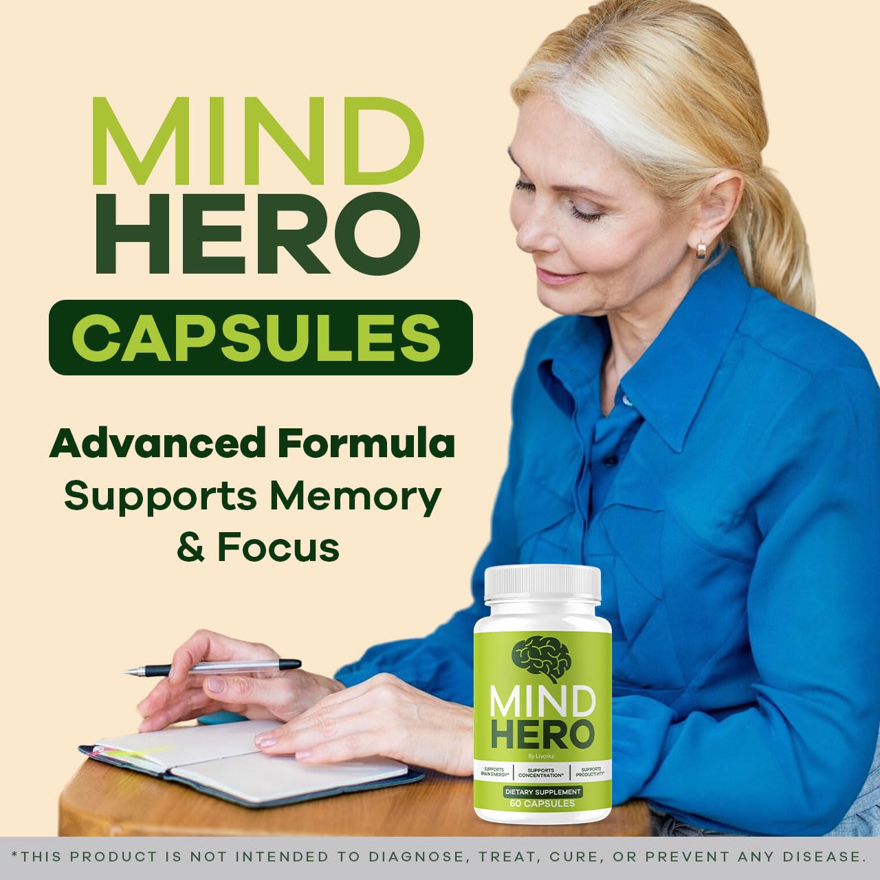 LIVORKA Mind Hero capsules close-up of pills for easy daily use