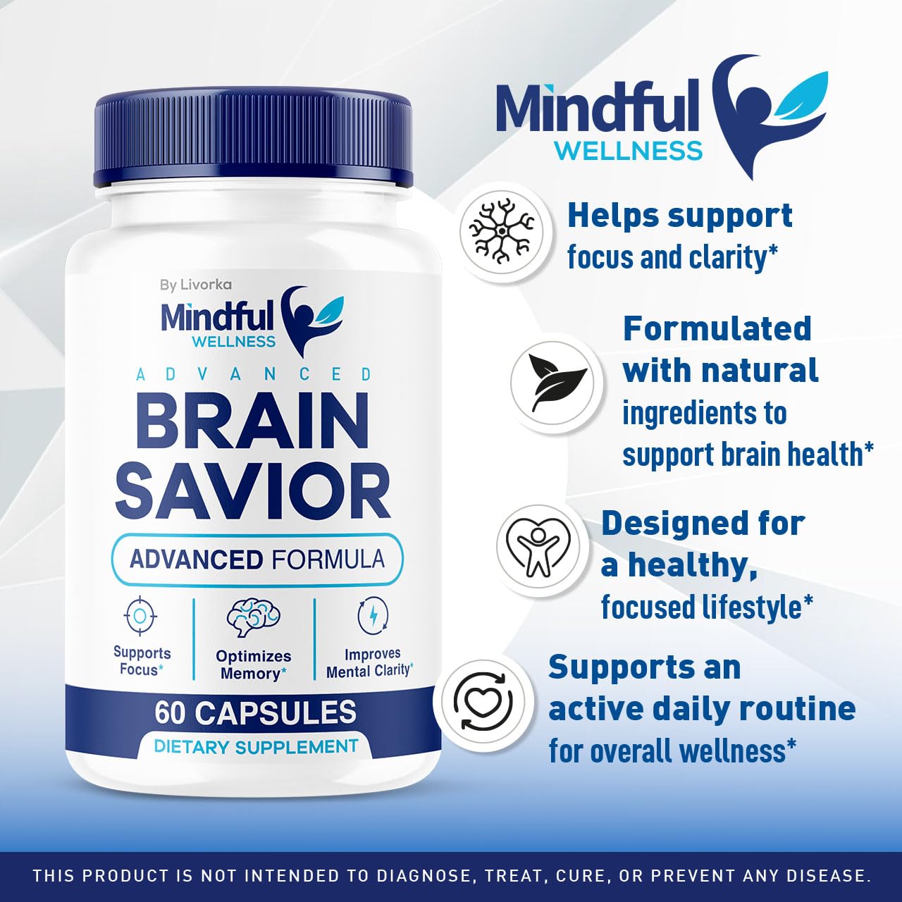 LIVORKA Mindful Wellness label closeup shows premium formula