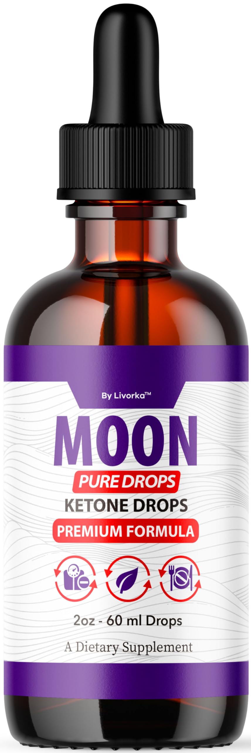 LIVORKA Moon Pure Drops bottle with dropper for daily wellness routine.