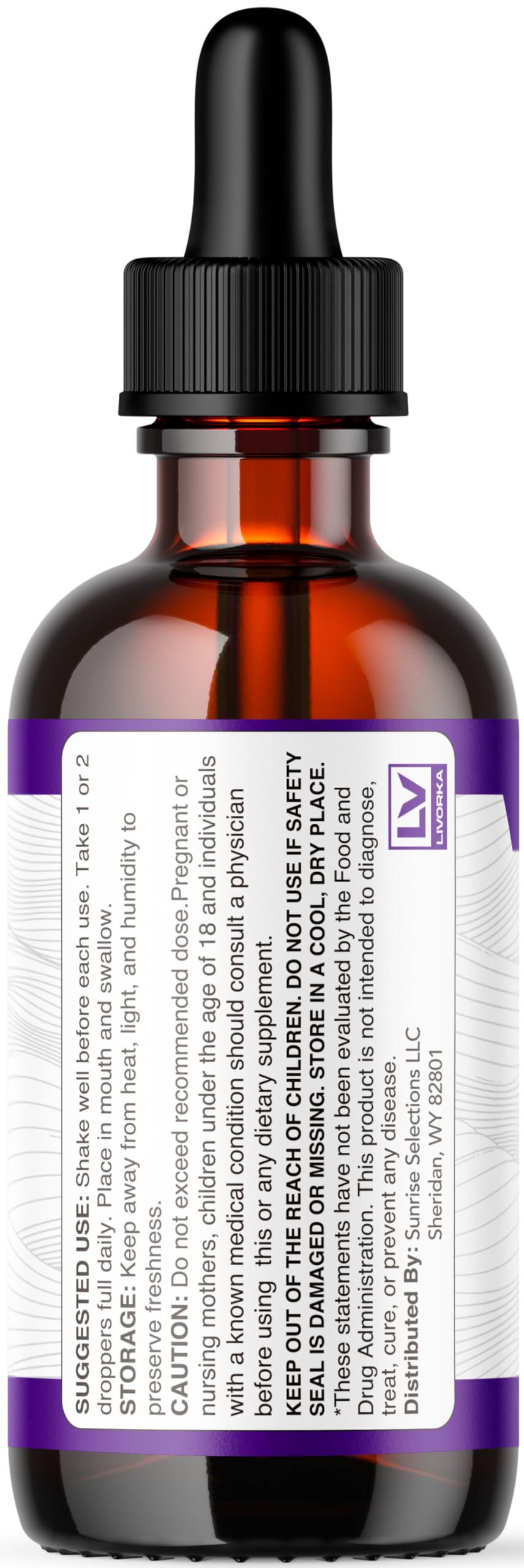 LIVORKA Moon Pure Drops dropper-tip for easy administering.