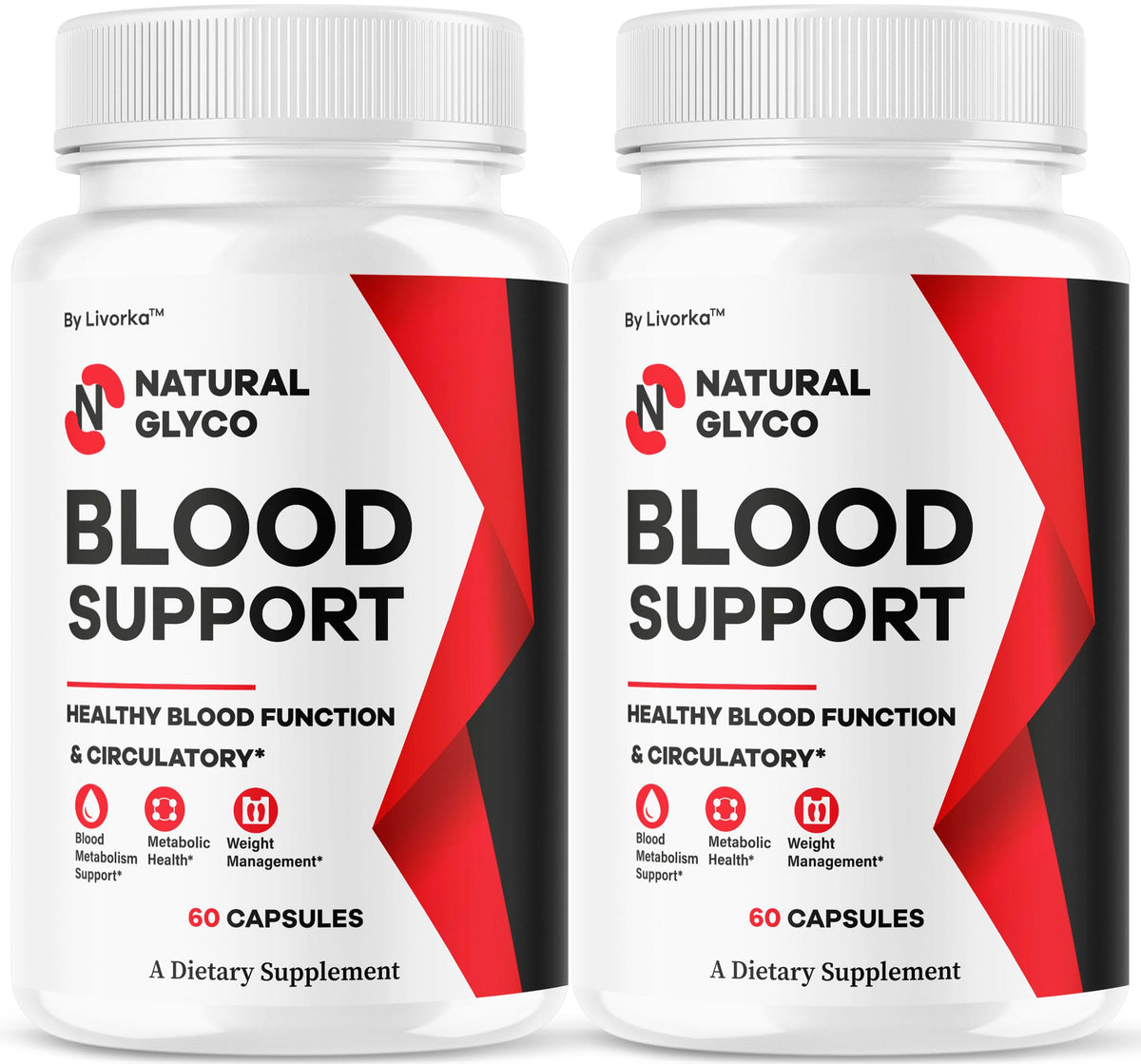 LIVORKA Natural Glyco Support bottle front showing premium daily wellness solution.