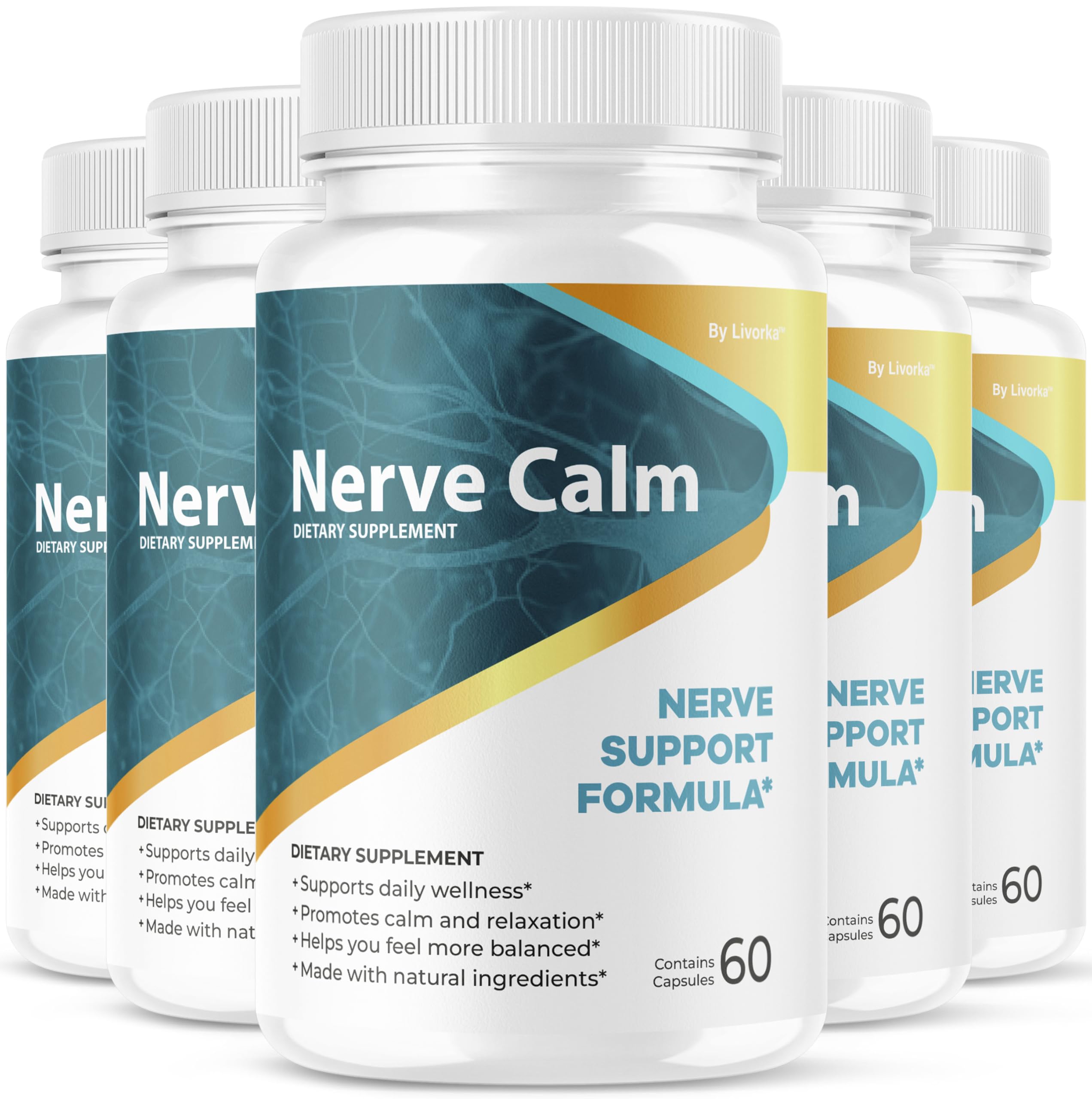 Livorka Nerve Calm bottle front promotes daily balance and focus.