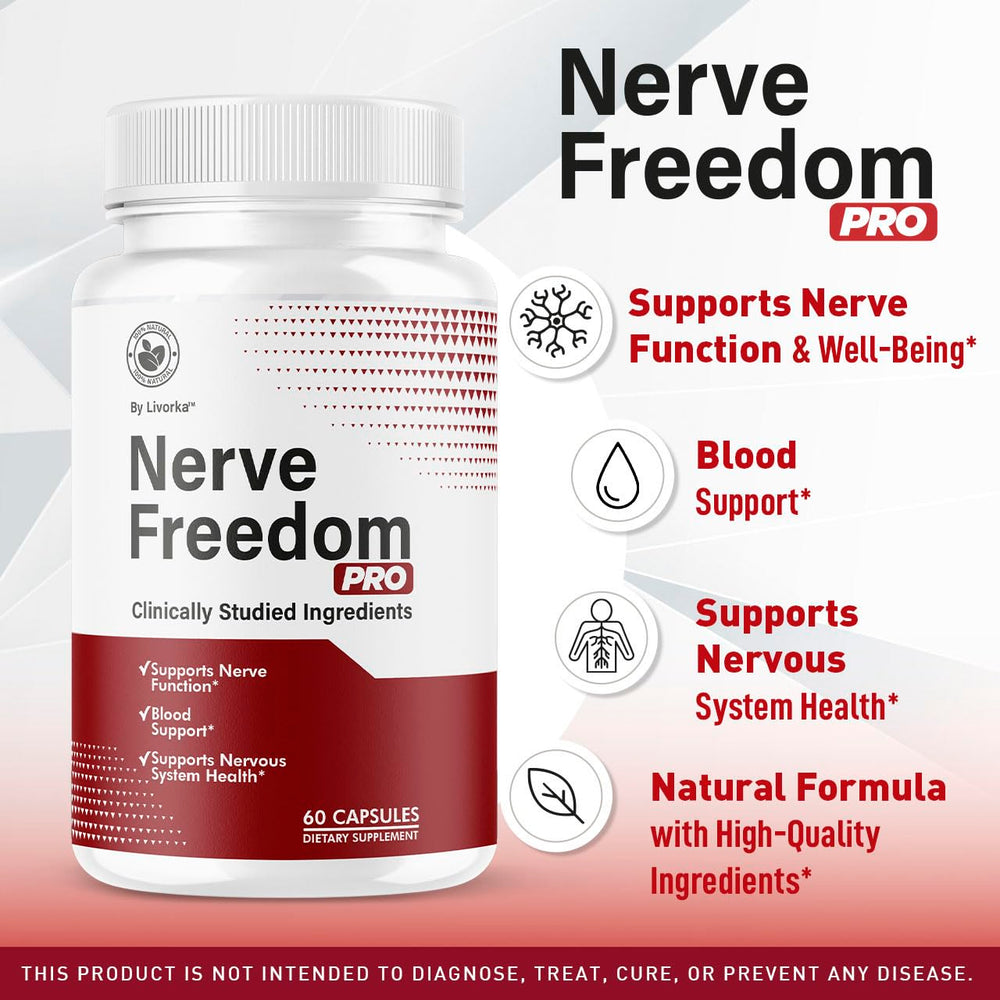 Livorka Nerve Freedom Pro 3-pack box highlights convenient three-month supply.