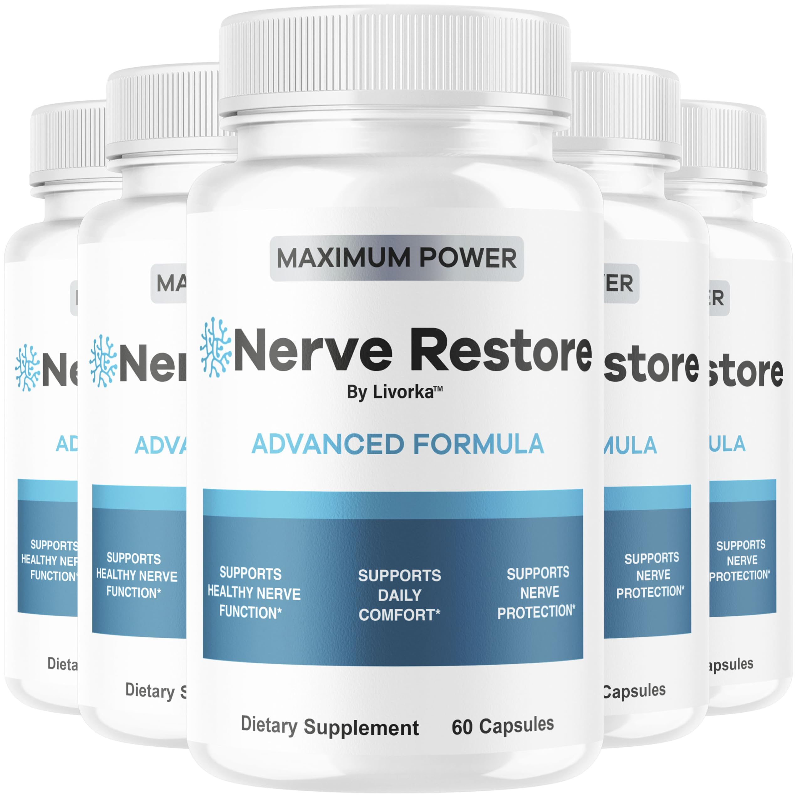 Livorka Nerve Restore advanced formula bottle for daily use.